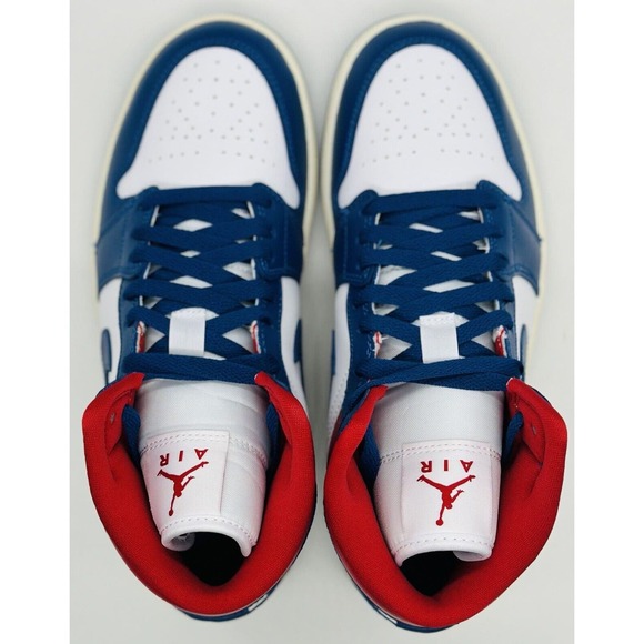 NEW Nike Air Jordan 1 Mid USA French Blue Red White BQ6472-146 Women's Sz Multi - Picture 5 of 6